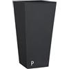 Vaso quadrato alto da interno esterno Eros 38X38 H80 in resina - Nicoli, GRIGIO ANTRACITE
