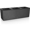 Fioriera rettangolare TRIO STONE 30 - 100x32 H 34 con auto irrigazione - LECHUZA, NERO GRAFITE