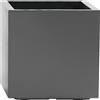 Vaso fioriera quadrata da interno esterno Kebe 40X40 H40 in plastica riciclata - Euro3plast, GRIGIO ANTRACITE