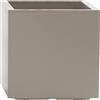 Vaso fioriera quadrata da interno esterno Kebe 40X40 H40 in plastica riciclata - Euro3plast, TORTORA
