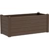 Vaso rettangolare in resina Trama 100X42 H40 - Teraplast, MOKA