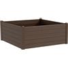 Vaso quadrato basso in resina TRAMA 100X100 H40 - TERAPLAST, MOKA