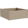 Vaso quadrato basso in resina TRAMA 100X100 H40 - TERAPLAST, ALMOND
