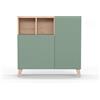 Mobile scarpiera struttura rovere con ante serigrafate - 90X27 H90, VERDE