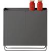 Mobile madia scarpiera con gambe in metallo - 90x26 H87, GRIGIO GRAFITE