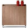 Mobile madia scarpiera con gambe in metallo - 90x26 H87, NOCE