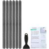 PATIKIL Adesivi Antiscivolo per Vasca 14.96x0.79 Pollici, 6Pz Adesivi Antiscivolo per Pavimento Doccia con Decalcomanie Adesive Raschietto per Vasca Doccia Pavimento Scalinata, Grigio