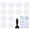 PATIKIL Adesivi Antiscivolo per Vasca 3.15x3.15 Pollici, Confezione da 12 Fiocco di Neve Sicurezza Doccia Pavimento Anti Scivolo con Decalcomanie Adesive Raschietto, Bianco