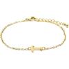 LUXENTER Bracciale Alphabet finitura oro 18k - Lettera T, Talla única, Metallo, Senza pietra preziosa