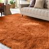 XSIVOD Tappeto Salotto 160x230 Tappeto Camera da Letto Moderno e Morbido per Soggiorno a Pelo Alte Lavabile Fluffy Uni Effetto Pelliccia Senza Tempo Elegante Antiscivolo Facile da Pulire, Arancione