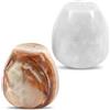 Earthen Crafts Set di 2 contenitori per sale e pepe in marmo a forma di uovo di onice verde e bianco, 5,8 cm, dispenser per spezie per cucina e casa