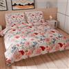 PETTI Artigiani Italiani - Set Copripiumino Matrimoniale 240x220 cm (2 Federe 63x63 cm Incluse), Parure Copripiumino Microfibra con Stampa Digitale Floreale 19 00 - Made in Italy
