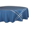 DII - Tovaglia da pranzo a righe francesi, collezione Farmhouse, rotonda, 188 cm, in chambray blu