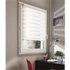 madecostore Doppia Tenda avvolgibile Giorno Notte Basic - Bianco - Fissaggio con o Senza Foratura - Catena Bianca 7911120160 l 125 x h 160 cm (Tessuto = 122 cm)
