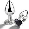 home harbor 2 Pezzi Plug Anale Set,Giocattolo Sessuale Anale per Uomo e Donna,Plug Anali con Diamante di Cristallo,ideale per donne uomini e coppie,design liscio e facile da usare(Nero)