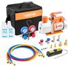 VEVOR Kit Pompa per Vuoto e Manometro 7 CFM 198 L/min Pompa per Vuoto a Palette Rotanti a 2 Stadi per Aria Condizionata con Borsa per Trasporto Compatibile con R134a R22 R410a
