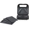 Progress 3 in 1 Snack Maker - Panini/Toast/Waffle, Include Piastre di Cottura Antiaderenti, Controllo Automatico della Temperatura, Manici Termoisolanti, Spie Luminose di Accensione, 700W