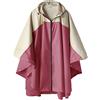 SaphiRose Poncho antipioggia unisex con cappuccio impermeabile per adulti donne, A-rosa Rosso-bianco, taglia unica