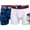 CR7 Boxer da 2 Pezzi Ronaldo Celebration, Bianco/Blu Regno Unito, 7-9 Anni