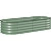 Outsunny Letto per Orto Rialzato Modulare 150x62x30cm in Acciaio Galvanizzato con Fondo Aperto, Verde