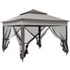 Outsunny Gazebo Pieghevole con Pareti Laterali Grigio 3,25 x 3,25 x 2,7 m