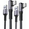 CONMDEX Cavo USB C Android Auto Kabel da 90 gradi 2Pack 10 Gbps dati USB 3.1 Gen 2 Type C QC3.0 3.1A USB da A a C ricarica per iPhone 15 Pro Max Samsung Note20 Galaxy S23/S22/S21 Z Flip 5 Tab S9 Pixel 8 1M