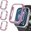 iVoler 3 Pezzi Cover Rigida PC per Apple Watch Series 9 8 7 41mm (Senza Pellicola Protettiva), Ultra Sottile Custodia Antiurto e Anti-Graffio Bumper Case, Rosa Chiaro