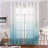 MIULEE Voile Tende Trasparenti con Occhielli Sfumato Verticale Tenda per Finestra per Soggiorno e Camera da Letto 2 Pannelli 140 x 260 CM Blu