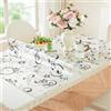 OstepDecor Copritavolo Trasparente PVC a fiori grandi, 90 x 160 cm, 2mm Tovaglia Plastificata Rettangolare con Protezione Antimacchia - Versatile per Tavoli di Cucina e Salotto