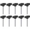 QUARKZMAN 10pz Manopole a T Vite a Testa Alata M5 x 40mm Manopole a T/Z Plastica con Filettatura Maschio Standard Maniglie Regolabili Manopole Serraggio a Mano Vite a Testa Zigrinata, Nero