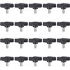 QUARKZMAN 20 Pezzi Manopole Aletta T Viti Testa Zigrinata M5 x 10mm Filettatura Maschio Standard Manopole T Plastica Maniglie Manopole Serraggio Mano Vite Testa Zigrinata, Nero