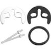 QUARKZMAN 1 Set Supporto per Riparazione Rubinetto, Foro Doppio a Ferro di Cavallo per Rubinetto, Accessori per Rubinetto Estensione Altezza Vite 79mm, Argento
