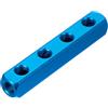 PATIKIL Collettore d'Aria, 4 Vie 7 Porte Pt 1/4 Tubo Aria Alluminio Collettore lista Blocco Splitter Raccordo Distribuzione Compressore Aria Pneumatica, Blu