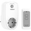 TESSAN Presa con Telecomando Wireless, Presa Telecomandata Portata 25M, Prese Commutabile Elettrica con Telecomando Adatta per Apparecchiature Interne, Bianco