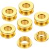 PATIKIL 6pz Occhielli Solidi in Ottone da 8mm (1/3), Occhielli Piatti Autobloccanti con Rondella per Scarpe Abbigliamento Borse Artigianato in Pelle, Tonalità Oro