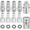 MDLSDE 10 Pezzi Attacchi Rapidi Raccordi Aria Compressa 1/4 BSP Accoppiamento Rapido Connettore Europei Set Attacchi Compressori Innesto Aria Connettori Tubo dell'aria Maschio Femmina