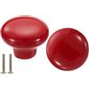 QUARKZMAN 2 Pacchetti Pomelli per Cassetti in Ceramica, Pomelli per Comò Rotondi, Pomelli Decorativi per Cassetti con Vite M4 x 25mm per Armadietto Armadio, Rosso