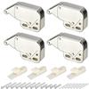 QUARKZMAN Chiusure Spingere per Aprire Porta in Ferro 48mm Argento 4Set | Serrature Automatiche a Molla con Apertura a Pressione, Gancio in Tocco per Porte di Armadi e Guardaroba