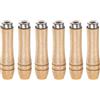 QUARKZMAN Manico per Lime Legno da 6pz, Manici Ergonomici Foro Rotondo da 3,66 e 4 Mm, Collare Metallo per Lime Metallo da 6