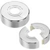 PATIKIL Flangia Divisa a Parete, 20/25/32mm Copri Tubi Termosifoni Copertura Piastra Rotonda in ABS Spessore Tagliabile per Tubo Acqua Rubinetto Decorazione,20mm Altezza, 2 Pezzi, Argento