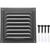 PATIKIL 6x6 Griglia Sfiato Acciaio Inossidabile, Presa d'Aria per Parete Esterna Copertura Griglia Ventilazione Hvac a Doghe con Schermo a Maglie per Cucina Bagno Ventilazione, Nero