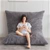 MAXYOYO Enorme pouf-letto, pouf quadrato, grande divano con rivestimento in pelliccia sintetica e imbottitura soffice per adulti, coppie, ospiti (cord-grigio, 150x200 cm)