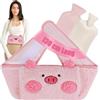 PBWZF Cintura Borsa dell'Acqua Calda Maiale Portafortuna, 130cm Borsa dell'Acqua Calda con Copertina e Morbida Copertina Vita, Borsa dell'Acqua in Gomma per Collo, Spalle, Gambe, Schiena, Vita