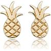 Diamond Treats Piccoli Orecchini Oro Donna a Forma di Ananas in Argento 925, Carini Orecchini di Ananas per Donna, Ragazza e Bambina, Graziosi Orecchini Donna Oro Giallo
