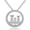 Eusense Gatti Collana Ciondolo Tre Gatti 925 Argento Famiglia Gioielli Regalo per Donne Ragazze