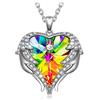Kate Lynn Collana per le Donne Regalo per la Festa Della Mamma Amore Cuore Ciondolo Regali di Cristallo Ali d'angelo Collana, Compleanno per Donne Mamma Moglie, Personalizzati Collana di Cristallo