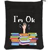 PLITI Divertente custodia per libri per amanti dei libri, idea regalo per amanti della lettura (I'm Ok BSblU)