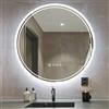 Ambienden Specchio Bagno LED Rotondo Ø80cm con Luce - Antiappannamento - 2 Colori Regolabili - Pulsante Touch con Orologio & Memoria - Installazione a Ganci (Classe Energetica F)