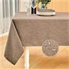 Mebakuk Tovaglia rettangolare in lino, impermeabile, anti-restringimento, morbida e resistente alle pieghe, decorativa, per cucina (lino, 152 x 213 cm, 6-8 posti)