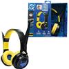 Lexibook, Batman, Casco luminoso pieghevole Bluetooth® e cablato con design 3D dell'universo di Batman con limitazione del volume, Nero Giallo, HPBT015BAT